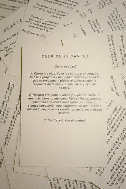 Deck de 43 cartas con mensajes especiales